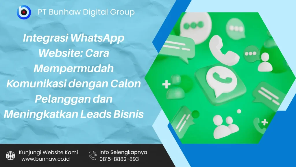Integrasi WhatsApp Website: Cara Mempermudah Komunikasi dengan Calon Pelanggan dan Meningkatkan Leads Bisnis