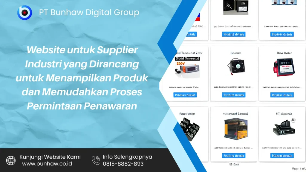 Website untuk Supplier Industri yang Dirancang untuk Menampilkan Produk dan Memudahkan Proses Permintaan Penawaran